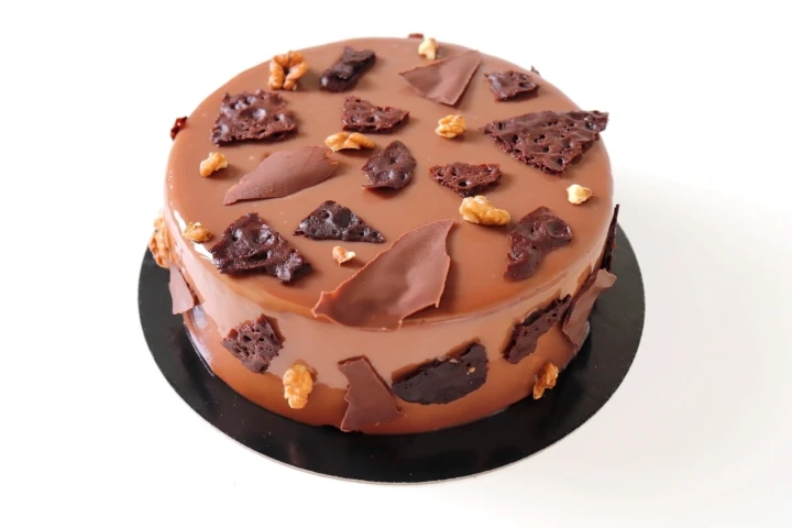 Chocolate, walnut & coffee entremet